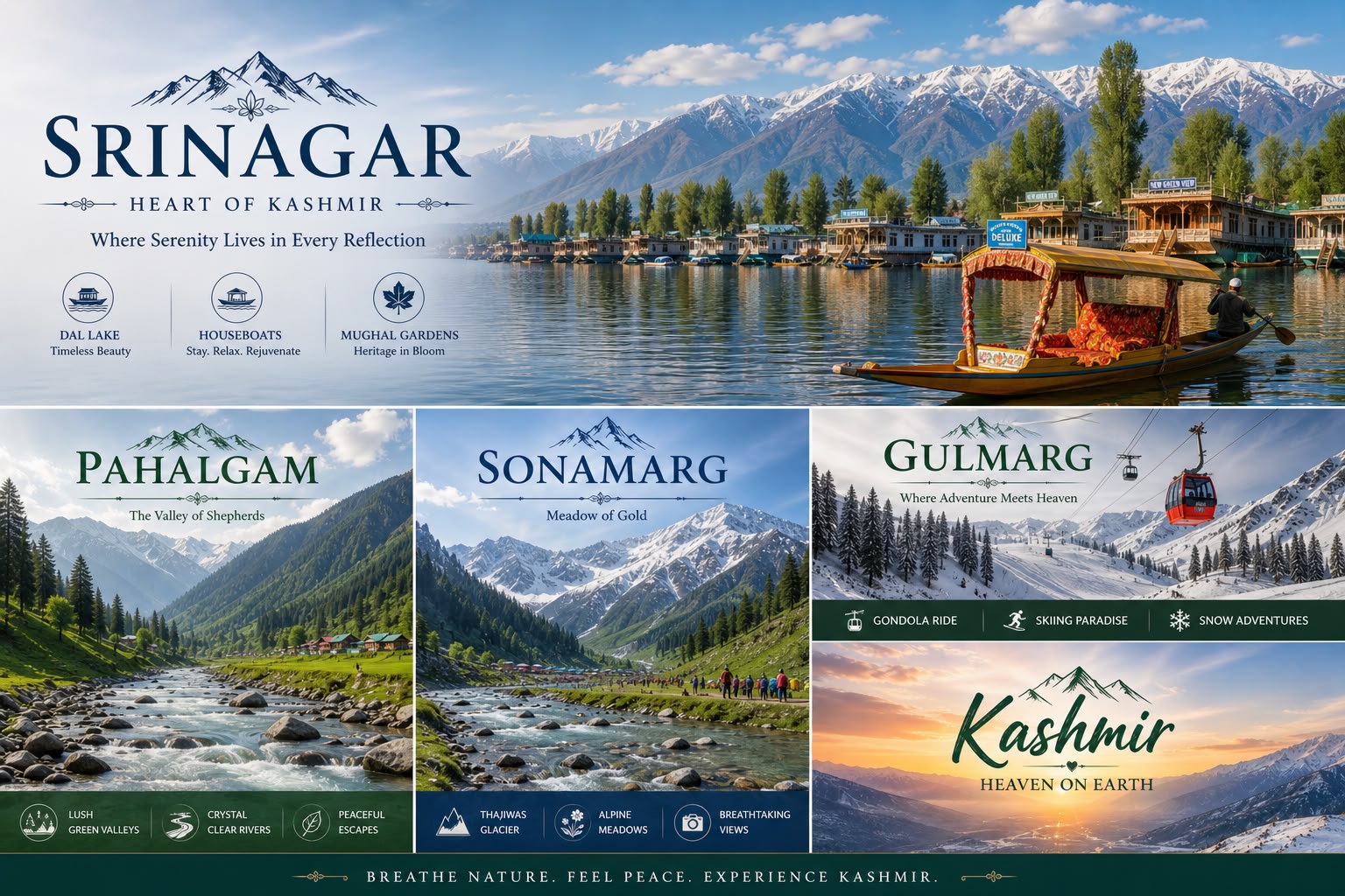 Srinagar, Pahalgam, Sonamarg & Gulmarg